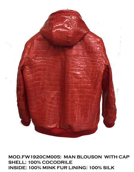 Man Blouson crocodile with inside mink fur